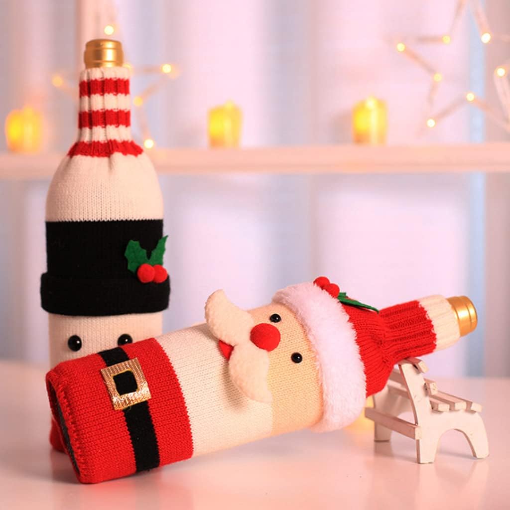 Christmas: Santa and Snowman Bottle Covers