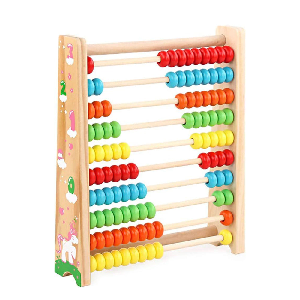 Wooden Game: 10 Row Calculating Frame