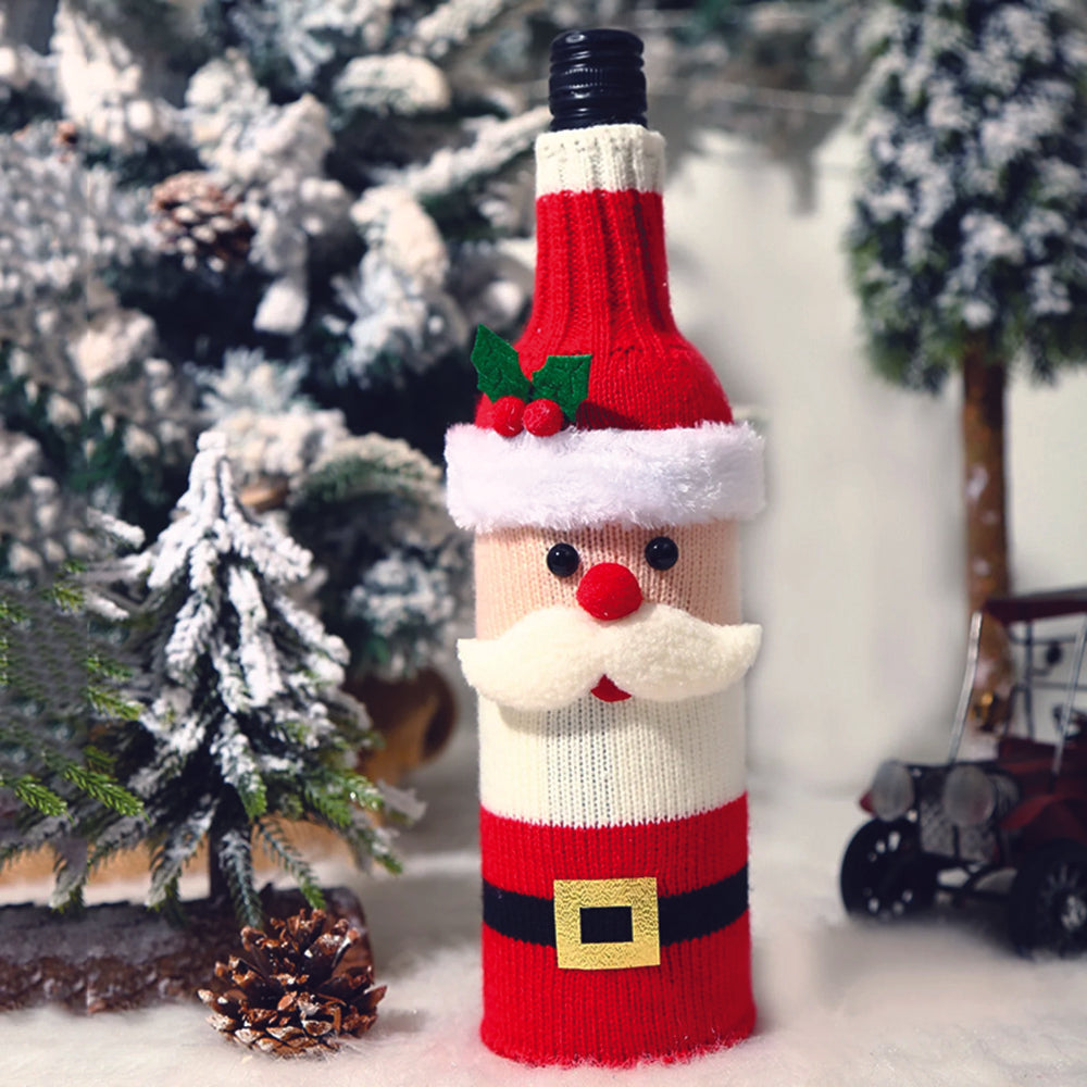 Christmas: Santa and Snowman Bottle Covers