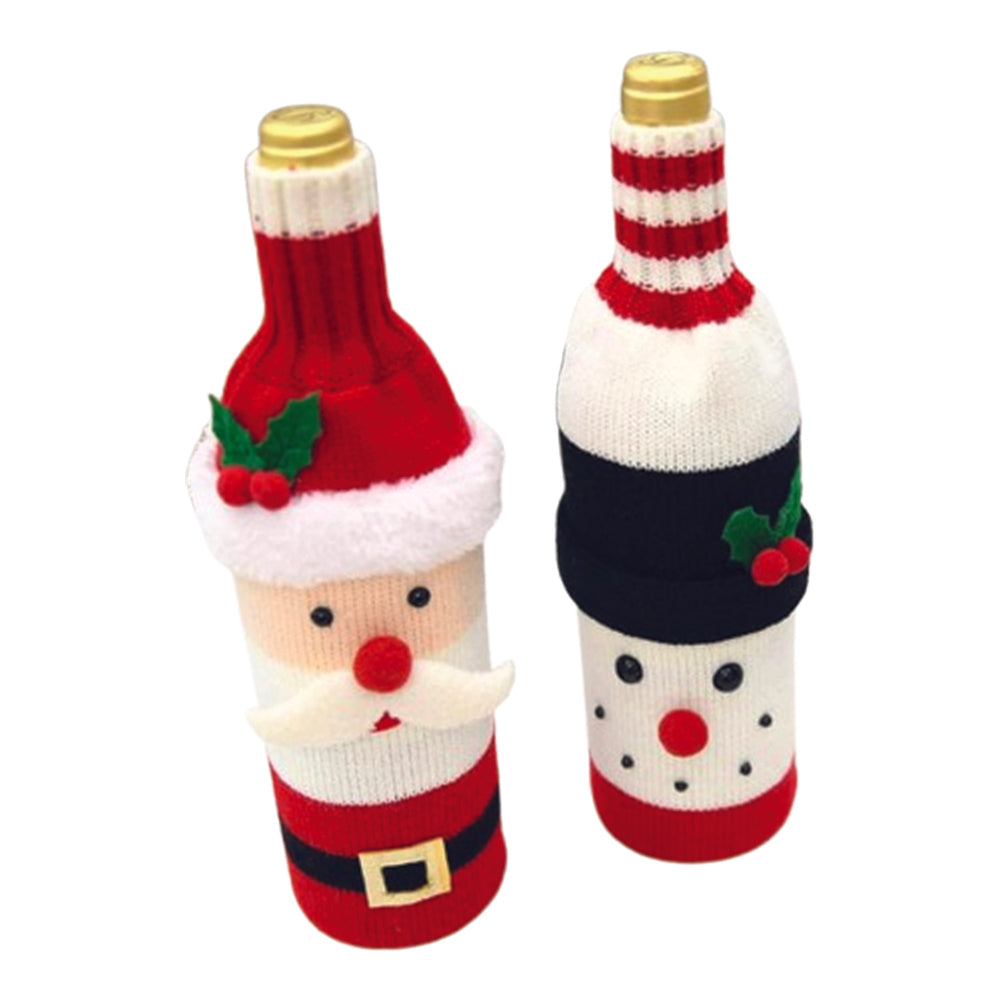 Christmas: Santa and Snowman Bottle Covers