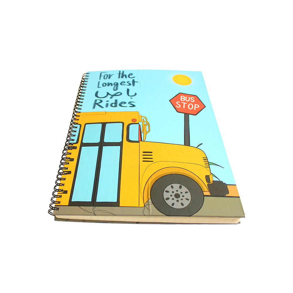 Hardcover Notebook A4: For The Longest Bus Rides