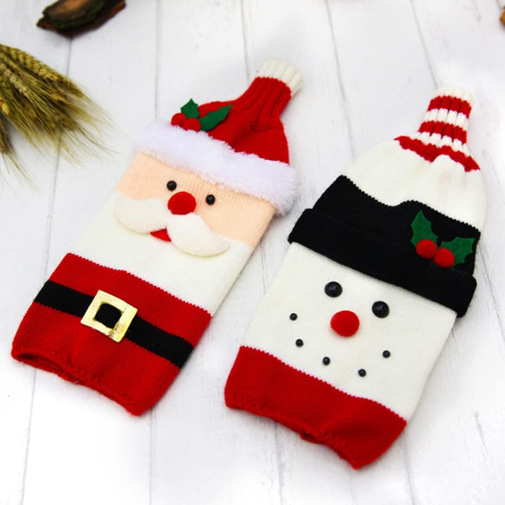 Christmas: Santa and Snowman Bottle Covers