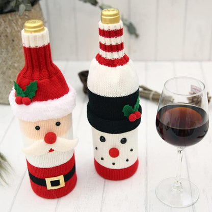 Christmas: Santa and Snowman Bottle Covers