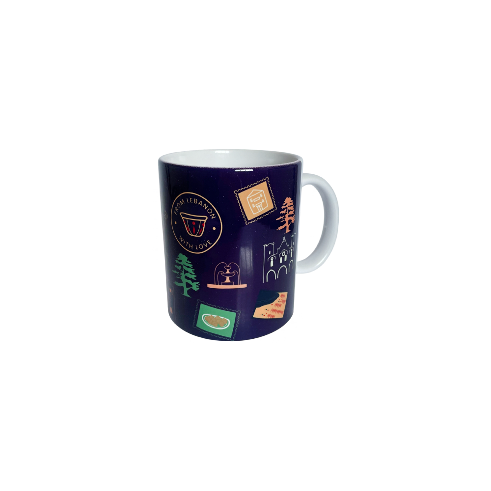 Mug: Lebanese Stamp Dark Bleu