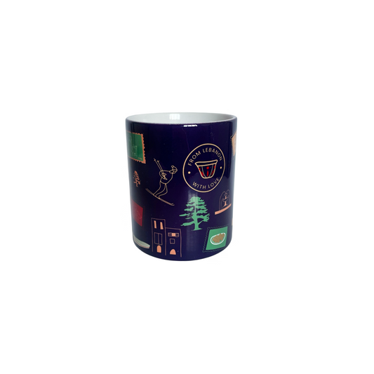 Mug: Lebanese Stamp Dark Bleu