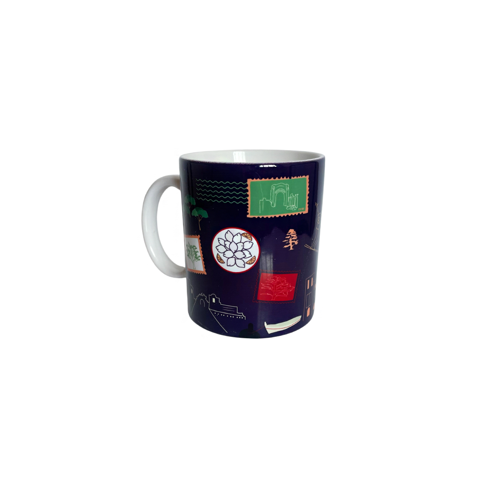 Mug: Lebanese Stamp Dark Bleu