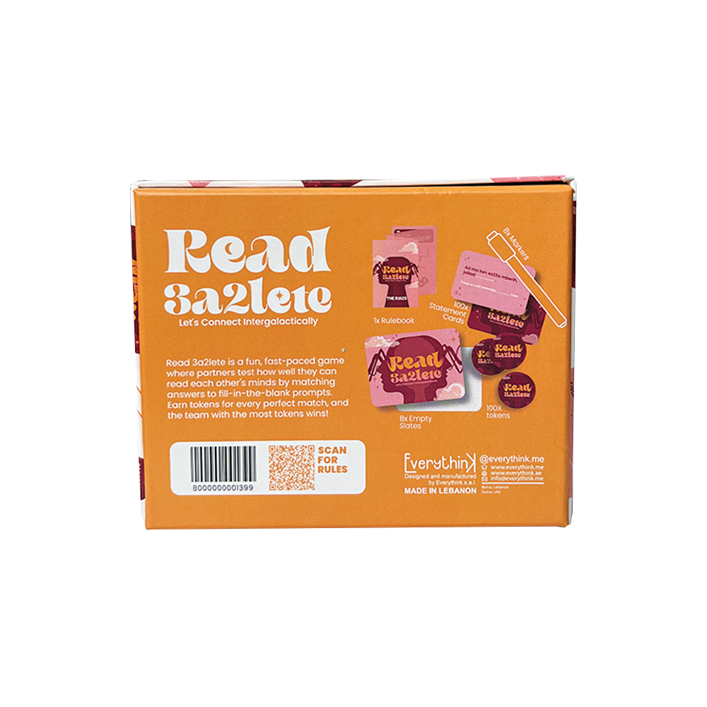 Card Game: Read 3a2lete